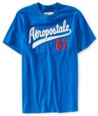 AEROPOSTALE MENS T-SHIRT EMBROIDERED LOGO AERO 87 BASEBA