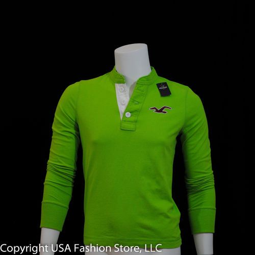Hollister by Abercrombie Men's Long Henley TShirt El Mor